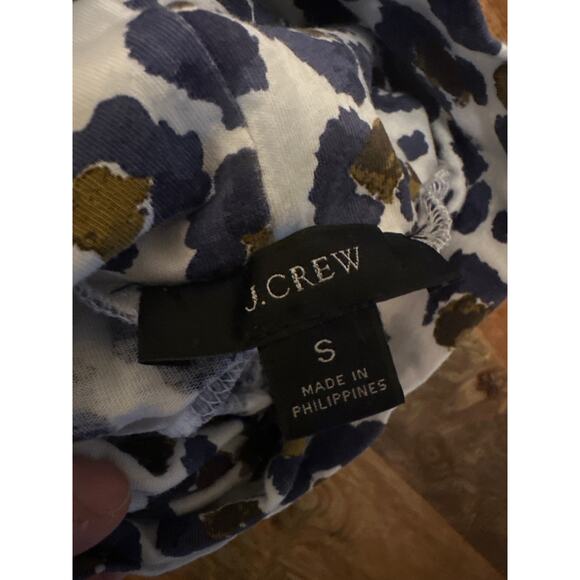Women S J.Crew J. Crew AS746 Tissue Turtleneck Watercolor Leopard Top Shirt Tee - Picture 6 of 6
